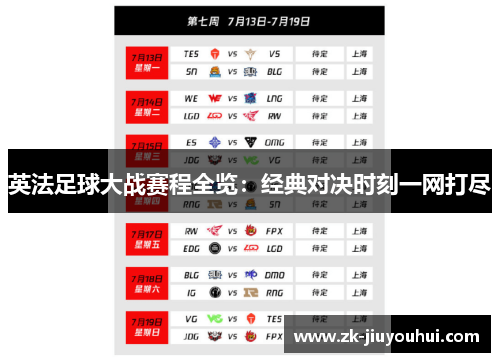 英法足球大战赛程全览:经典对决时刻一网打尽 英法足球大战赛程全览:经典对决时刻一网打尽